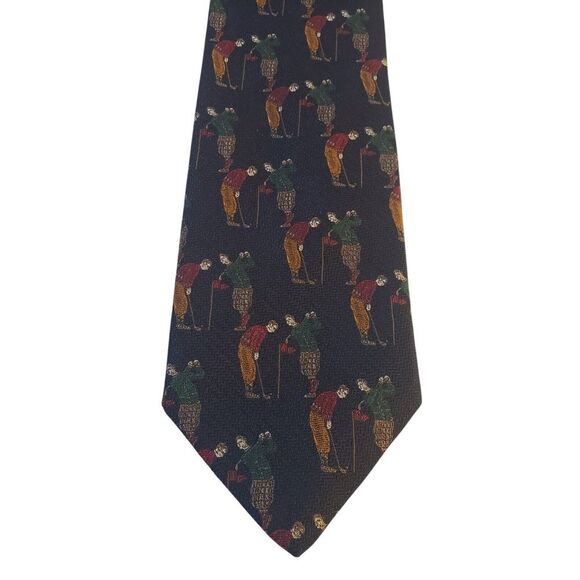 Jos. A. Bank Other - Vintage Jos A Bank Premier Collection Mens Tie Necktie Novelty Blue with Golfers